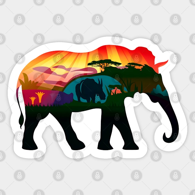 Elephants, wild life animals back to nature Sticker by KENG 51